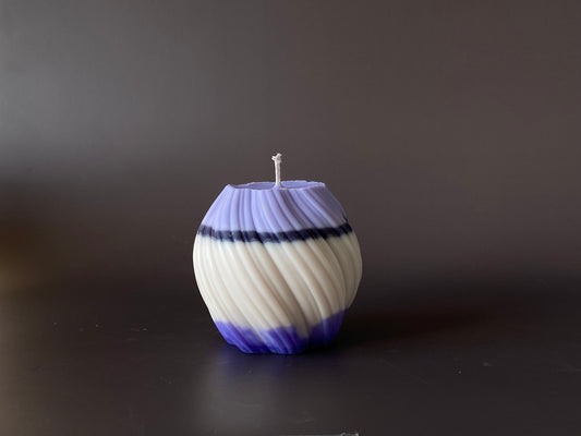 Hand-poured soy-wax pillar candle - swirl design