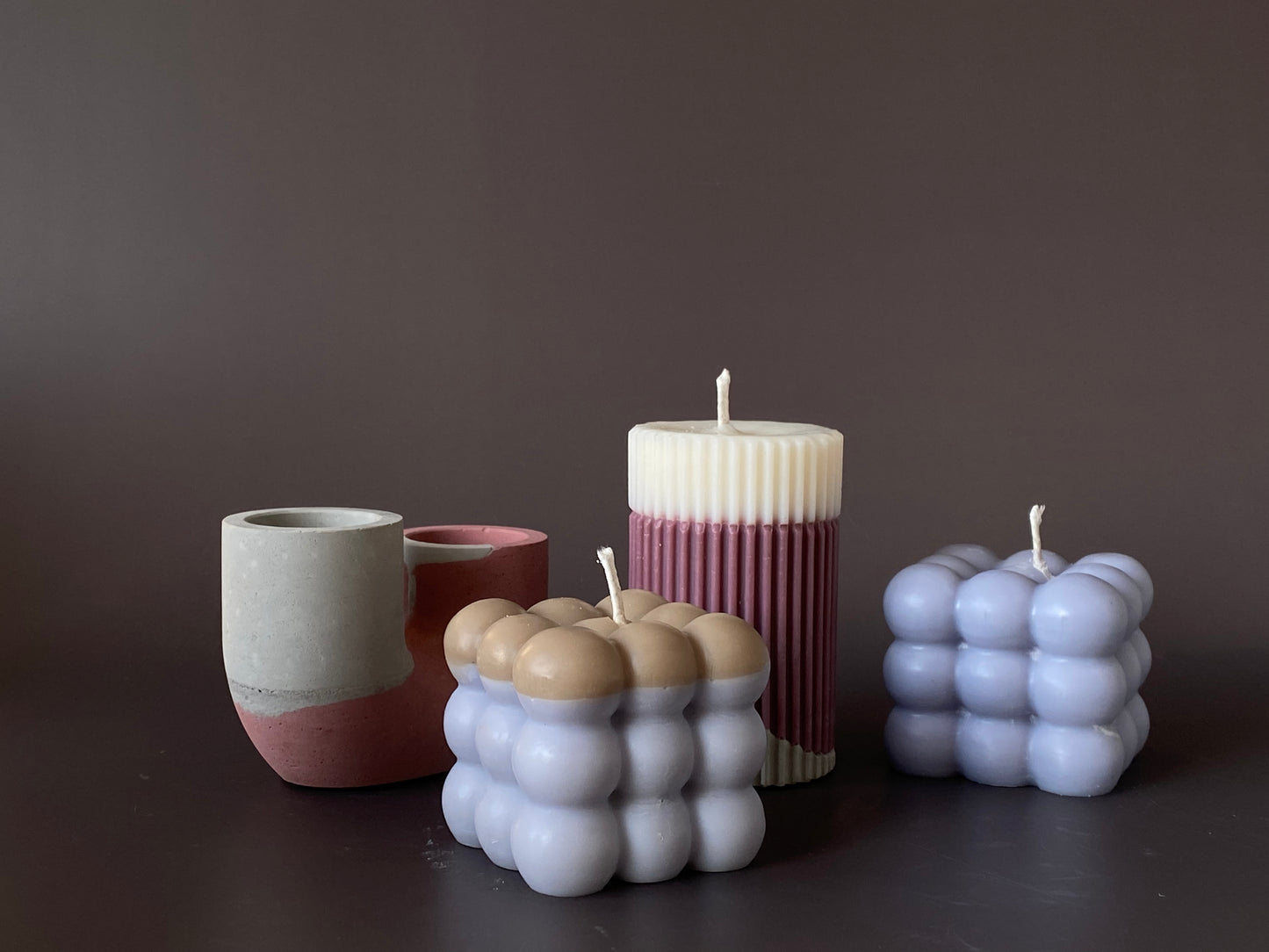Handmade decorative bubble candle for minimalist home decor - medium size
