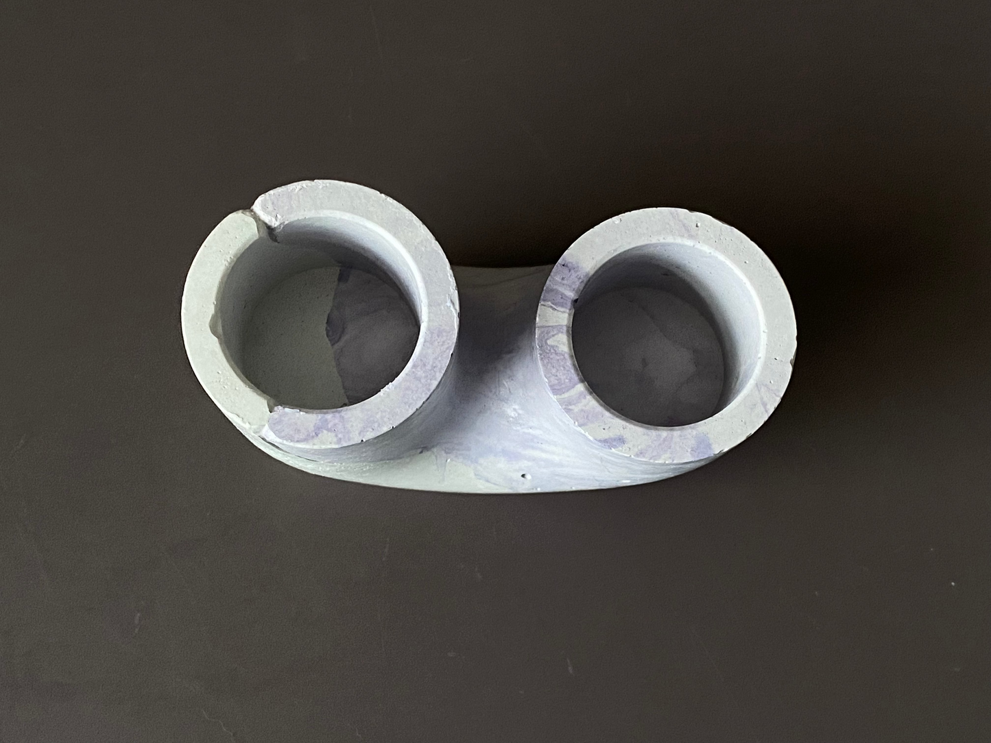 Handmade concrete double candle holder for minimalist and industrial home decor