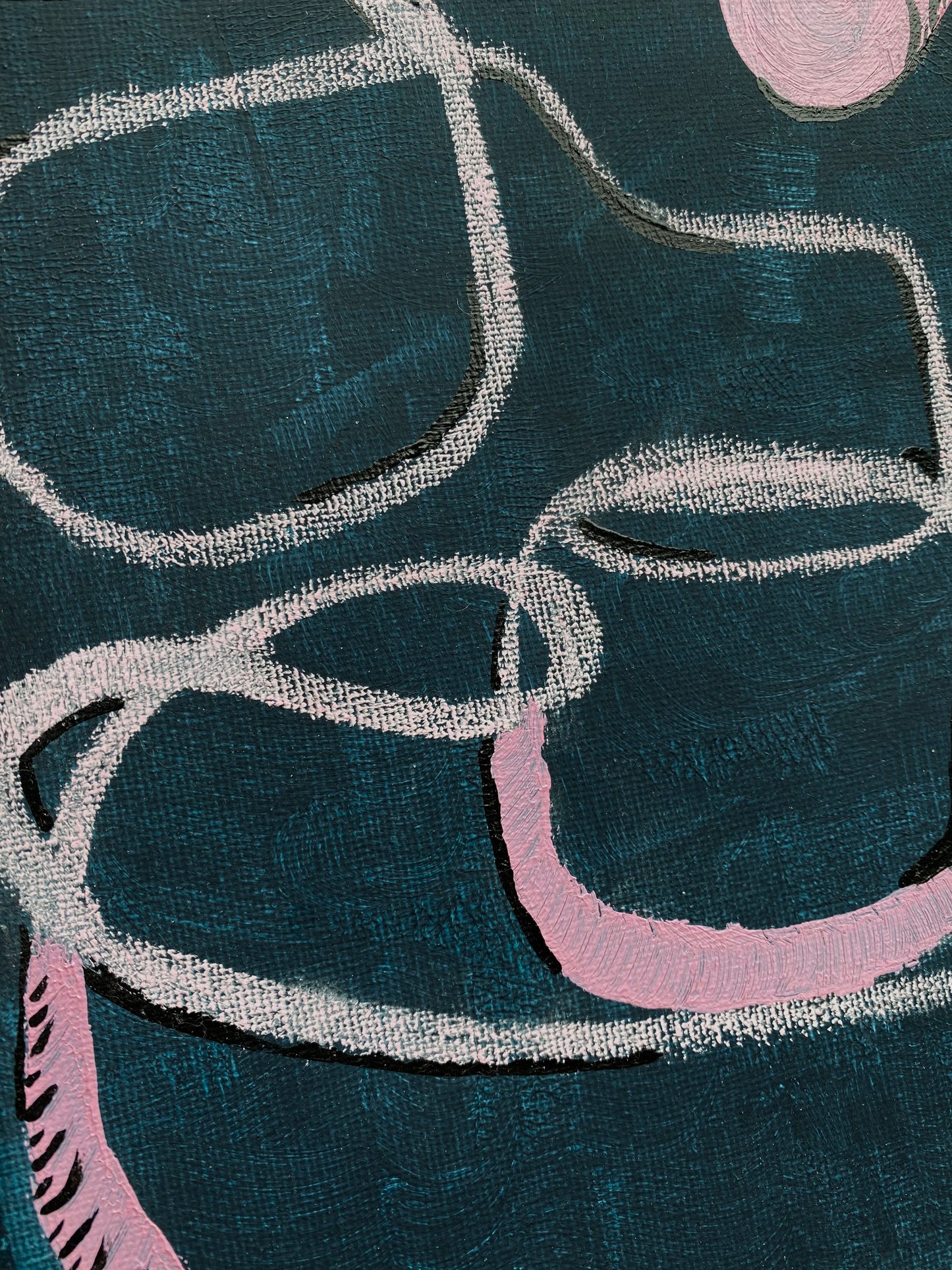 Abstract painting - pink lines