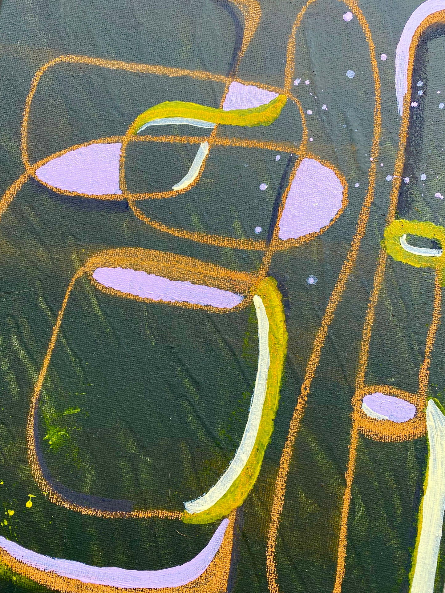 Abstract painting - orange lines