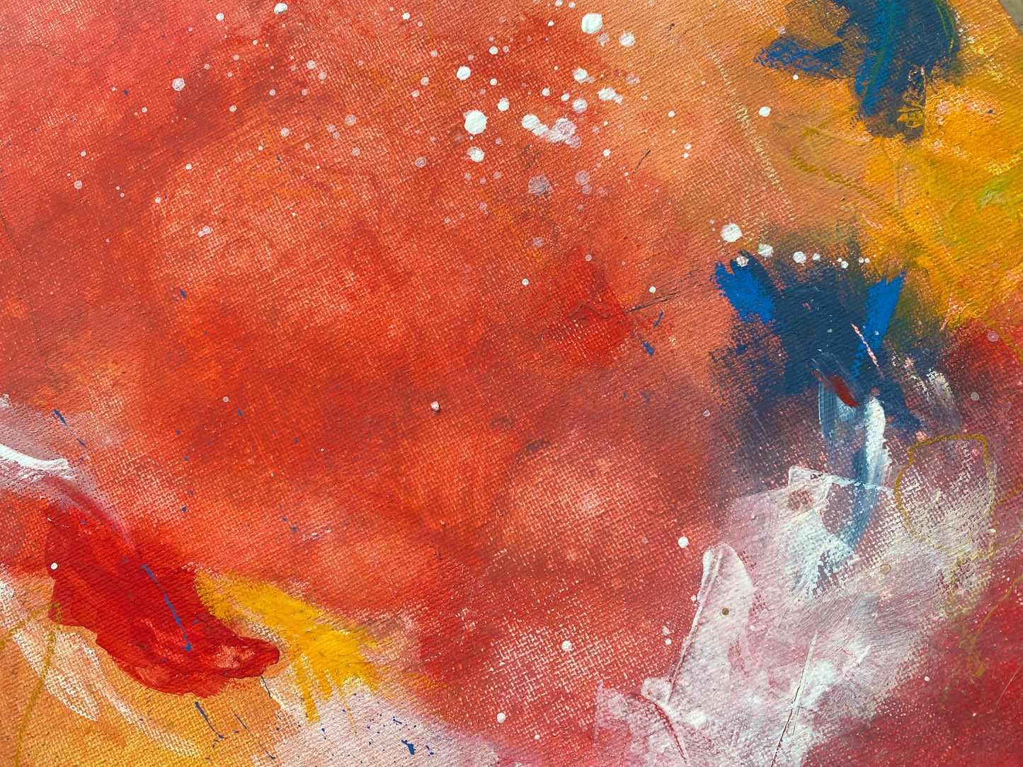 Abstract painting - red waves