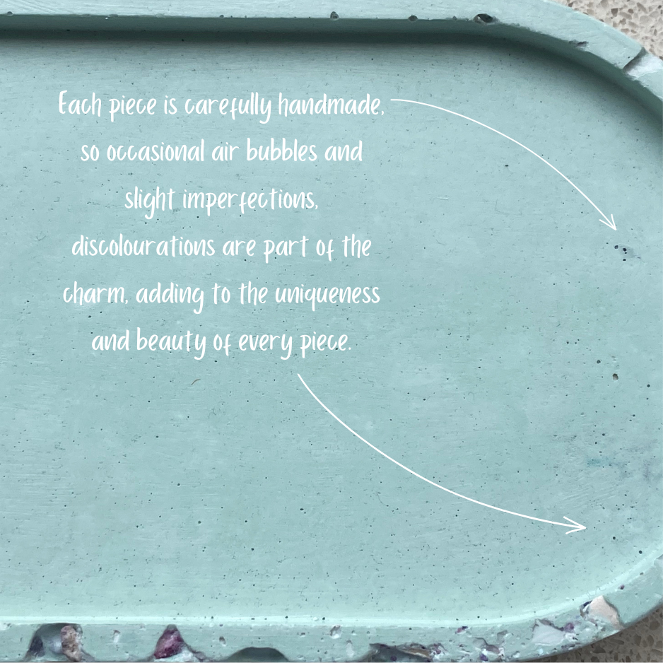 Handmade concrete oval tray for minimalist and industrial home decor