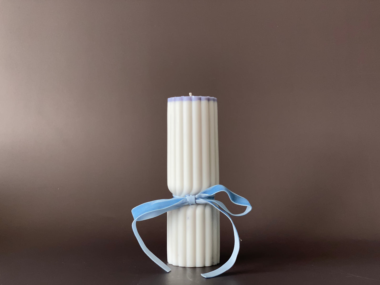 Hand-poured soy-wax pillar candle - ribbed design