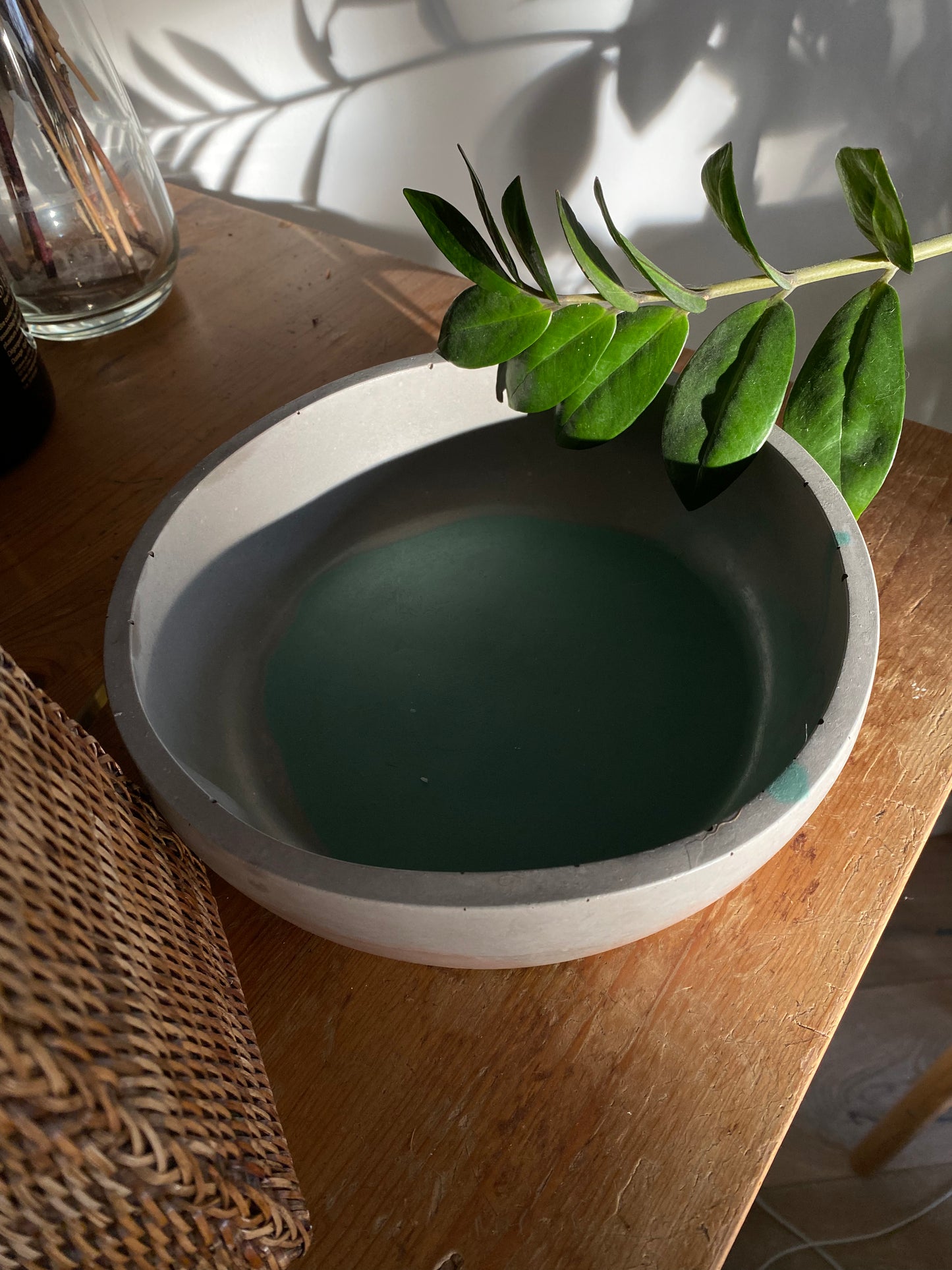 Handmade concrete round bowl for minimalist home decor
