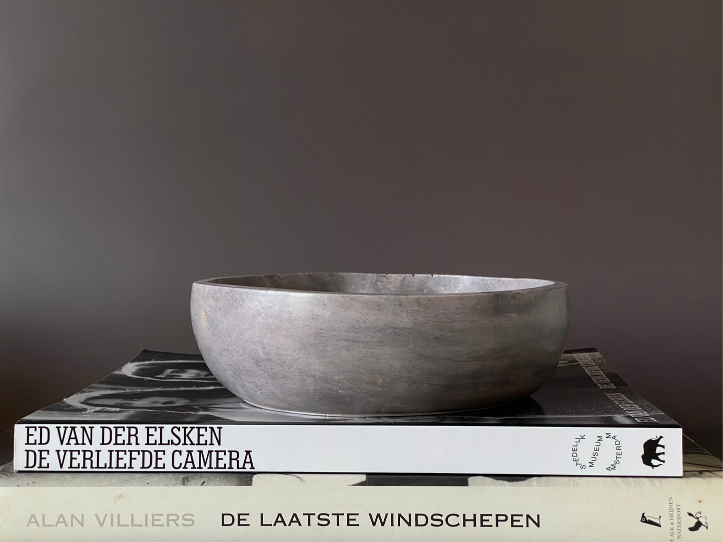 marbled concrete bowl purple and black for minimalistic home decor