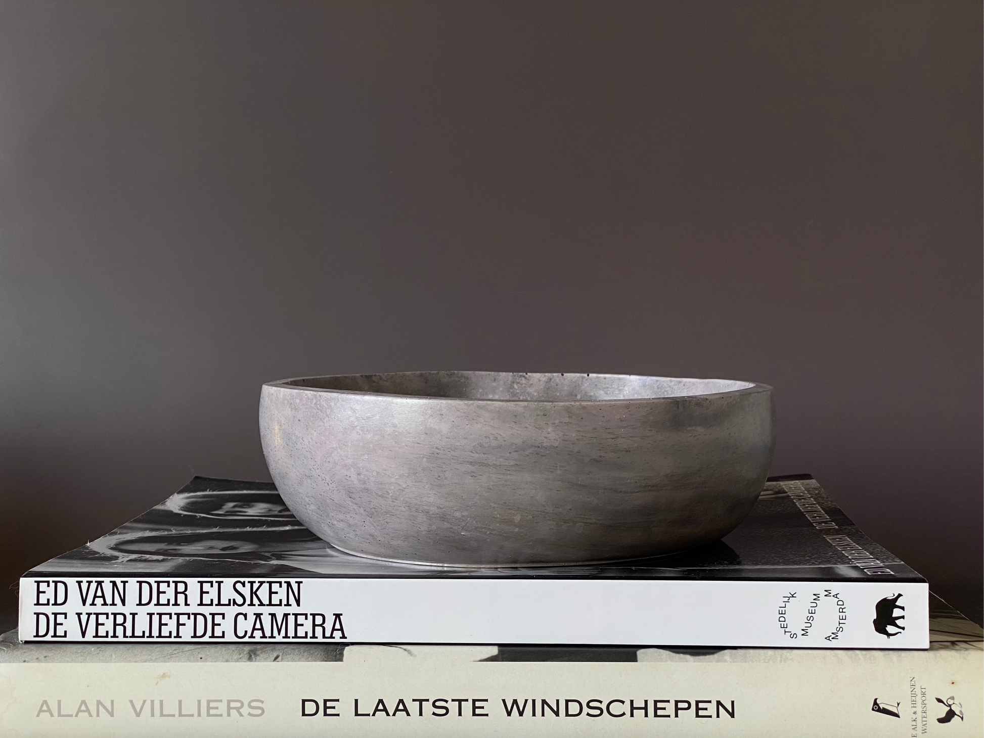 marbled concrete bowl purple and black for minimalistic home decor