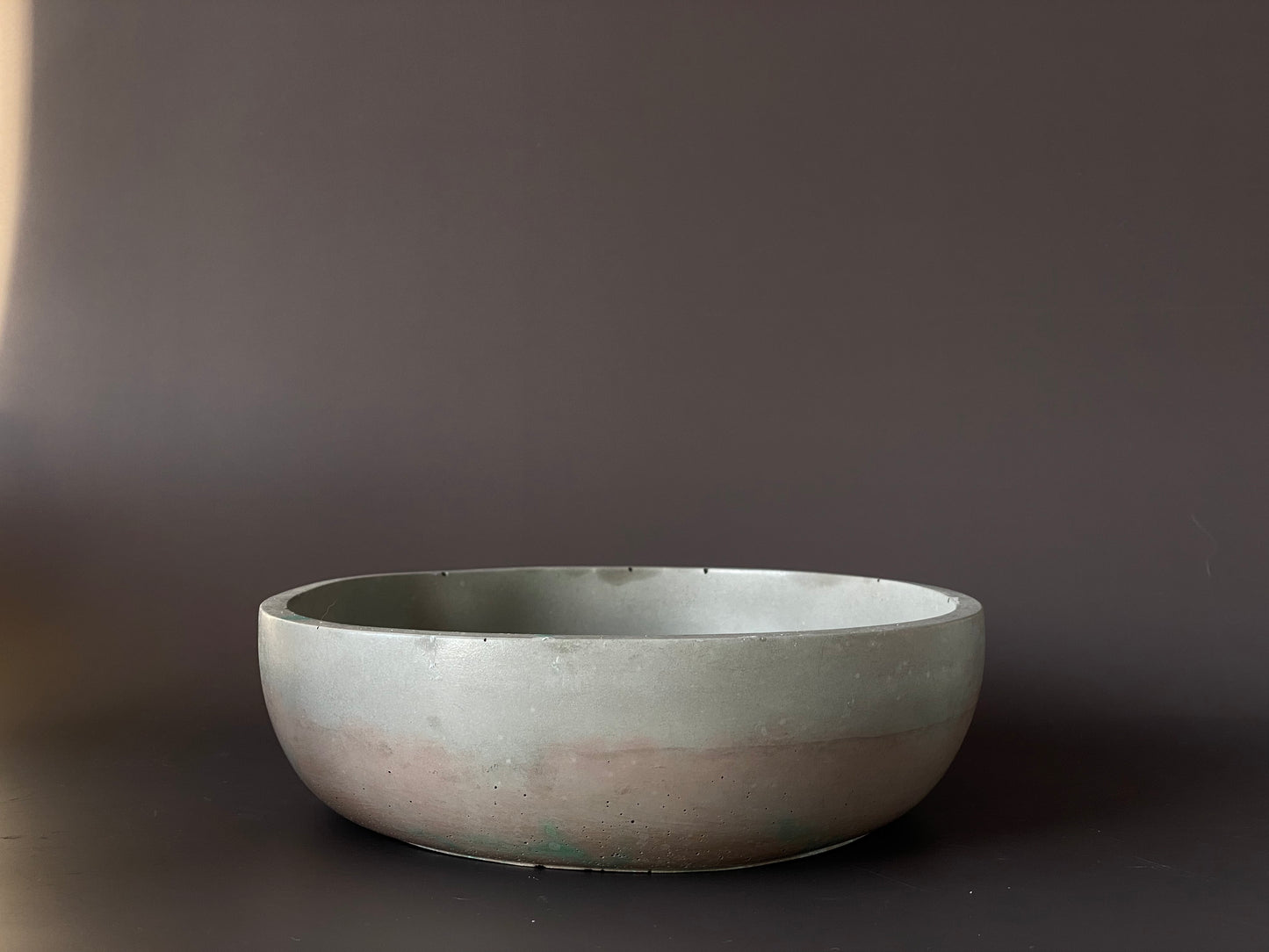 Handmade concrete round bowl for minimalist home decor
