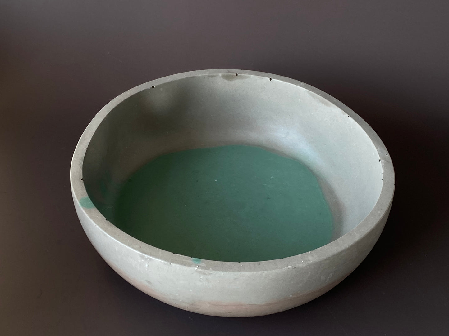 Handmade concrete round bowl for minimalist home decor